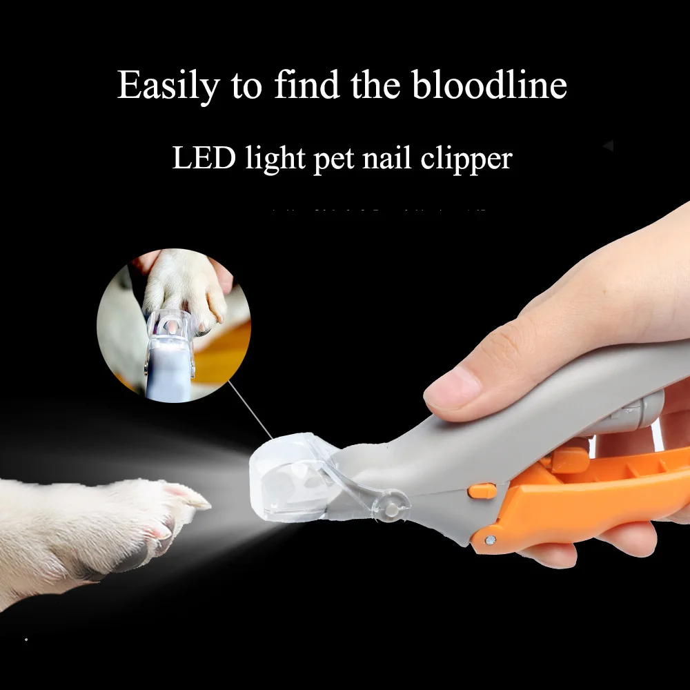 professional curved cat nail scissors Stainless Steel grooming cleaning trimmer led dog detachable blade pet clipper