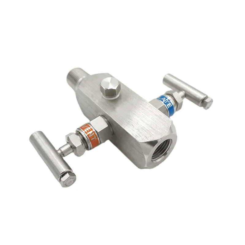1/2npt Female and Male 6000psi Block and Bleed Pressure gauge 2 needle valve Instrumentation Two Valve Manifold MXF valve