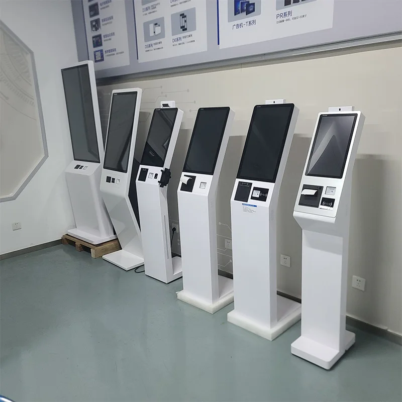 Floor Standing 15.6 Inch Integrated Software Self Service Kiosk POE Android Payment Kiosk With QR Code Scanner Camera
