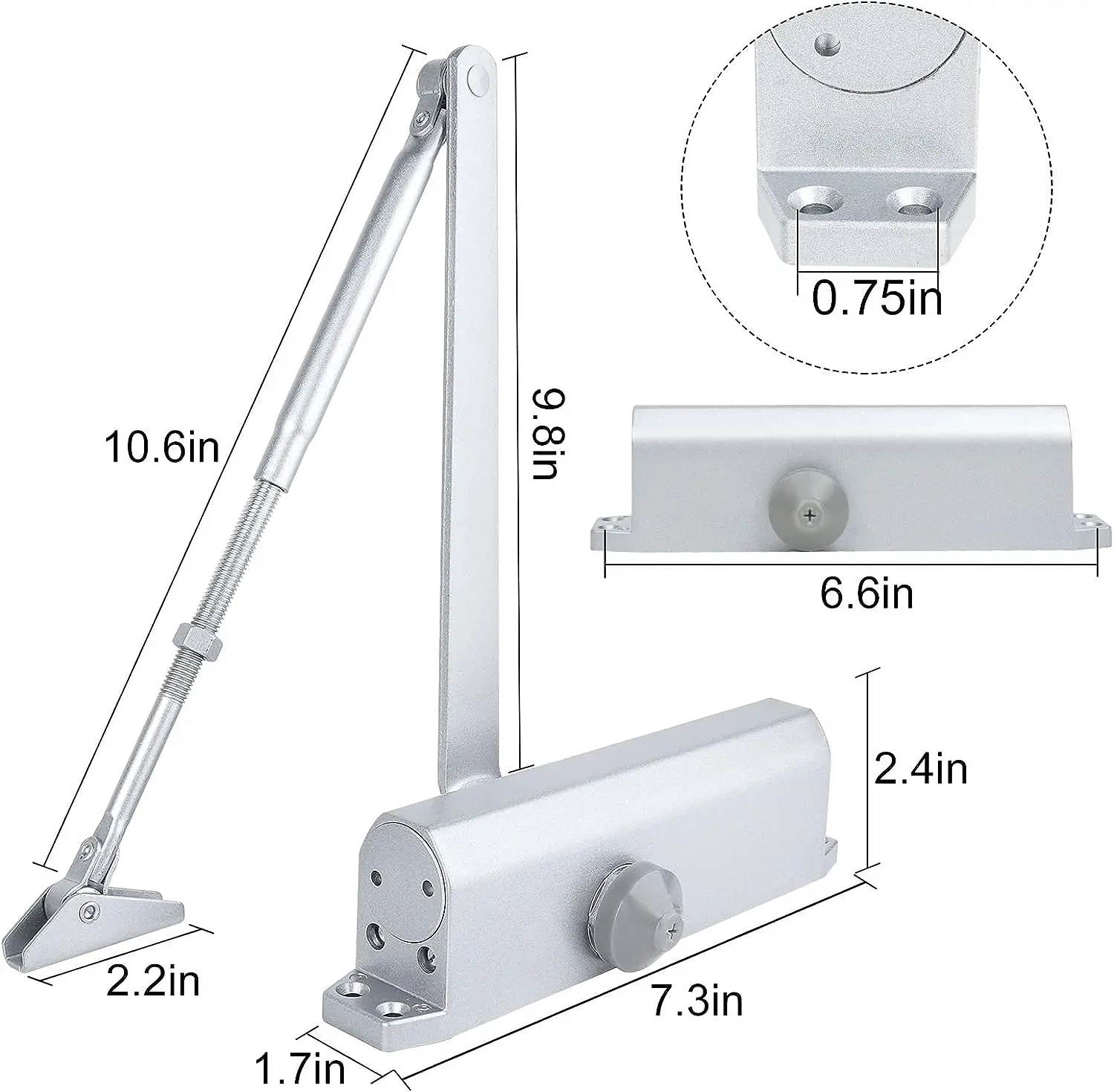 Best-Selling Custom heavy duty door closer for steel doors 40-65kg adjustable glass door closer