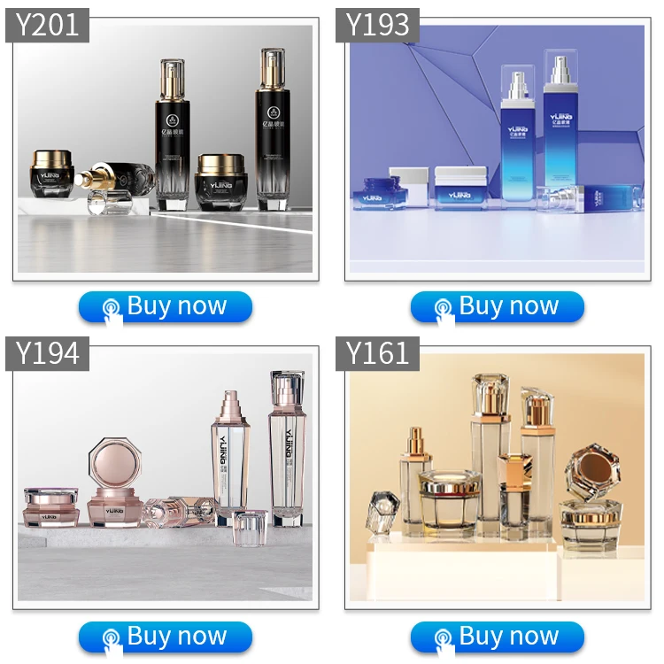 Custom volume glass lotion rose gold skincare cosmetic containers bottle glass packaging set