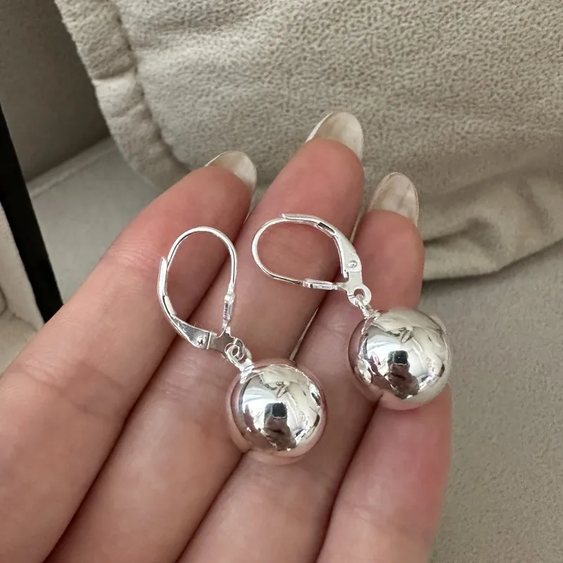 925 sterling silver ball pendant earrings for women casualretro ear jewelry fashion jewelry