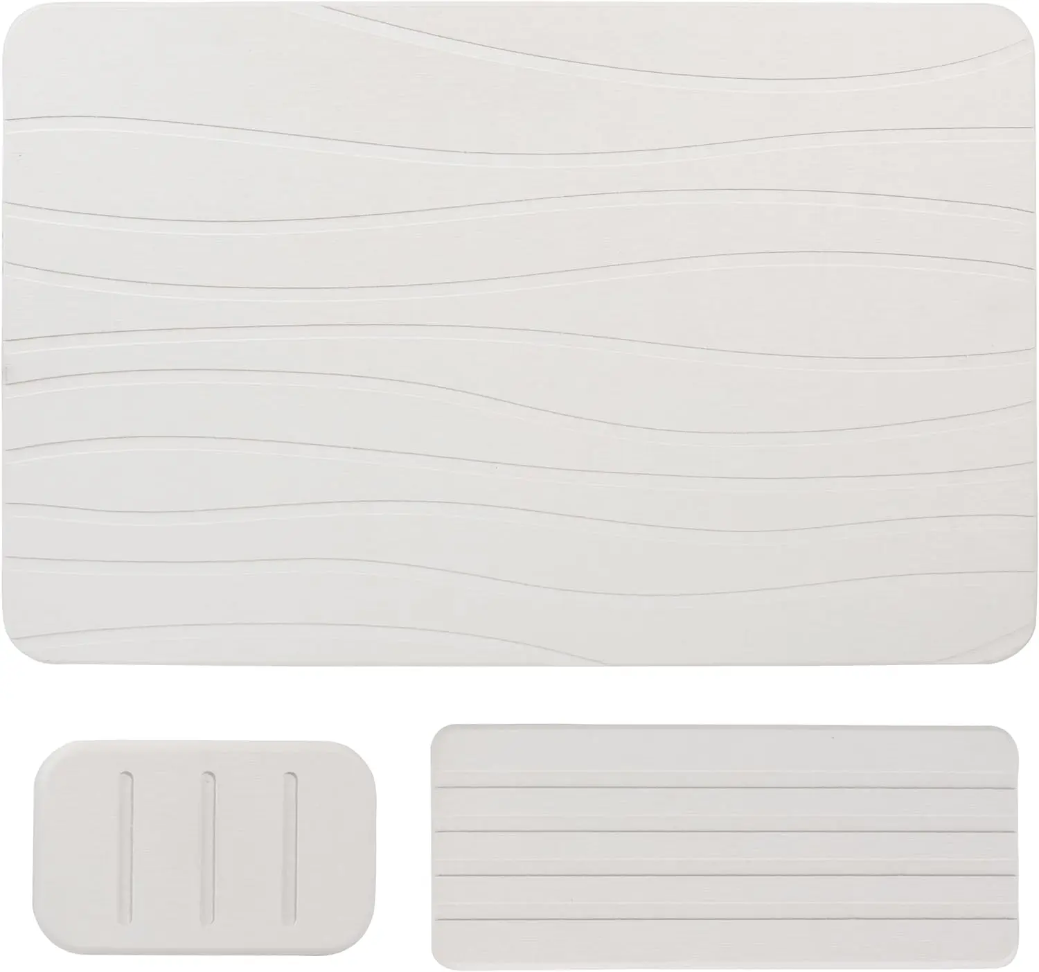 CF BDMB90 Factory Sale Super Absorbent Diatomaceous Earth Kitchen Dish Drying Mat Non Slip Fast Drying Stone Bath Mat Set