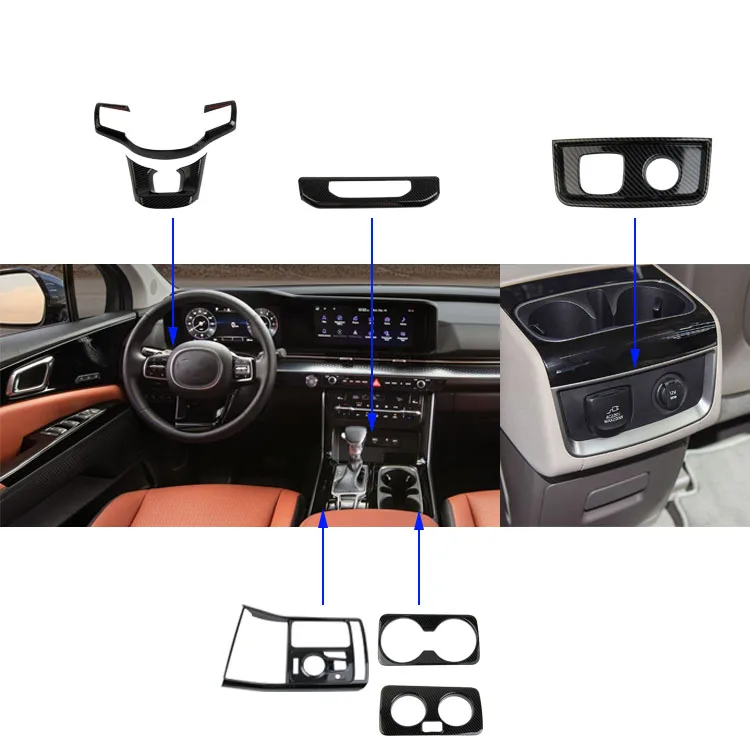 car accessories decorative Carbon fiber cover for  KIA Carnival 2022-2025 decoration Accessories