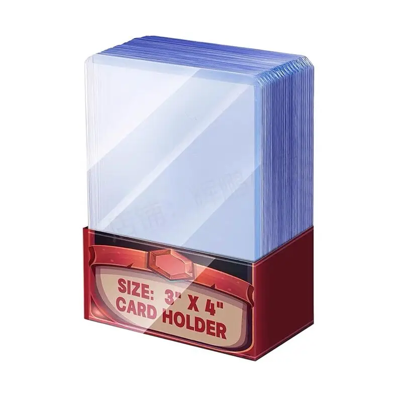 Wholesale Amazon hot sell card top loader 25PT 35PT  3x4 inch clear PVC toploader