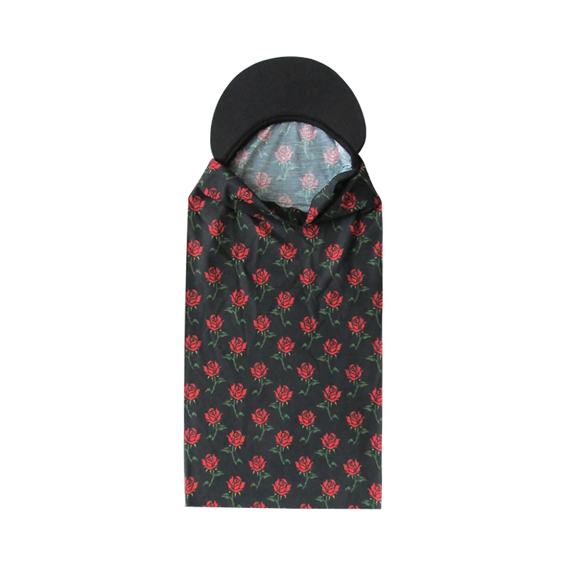 Red Rose Bandana UV Sun Visor Hat RPET Tube Magic Bandana