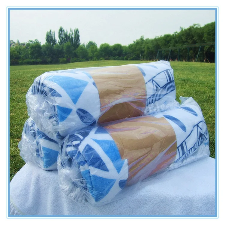 Wholesale Custom Beach Towel Microfiber Sand-Free Round Beach Towel Circle Tassel Towel