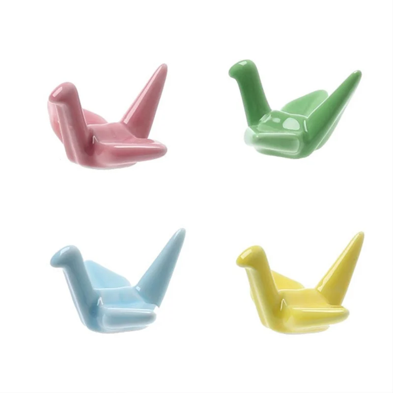 Paper Cranes Origami Chopstick Holder Chopstick Holders Rack Stand Tableware Ceramic Spoon Forks Knife Rest Durable Lovely