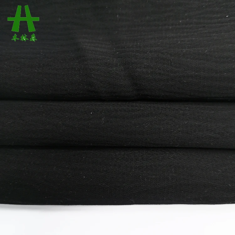 Mulinsen Textile Woven Polyester Spandex Jet Black Nida Crepe Zoom Fabric