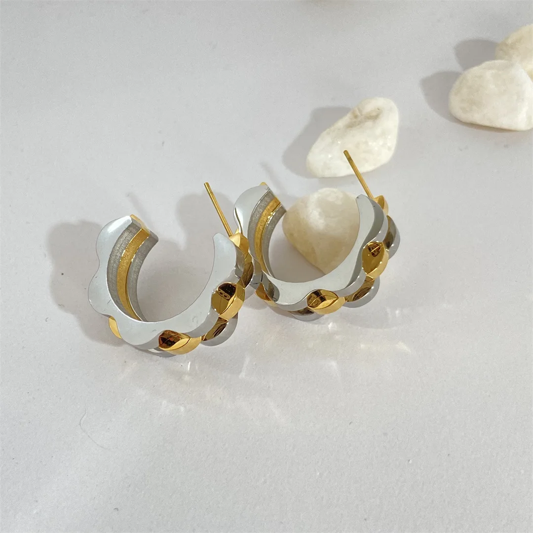 Stainless Ear rings Women Gold Earring Trendy Designs Popular Brands Wholesale Designer Inspired Earrings