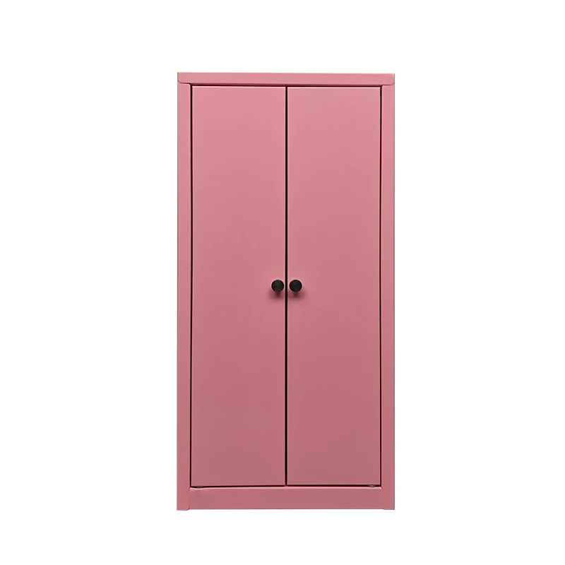 Hot Products pink All-Metal Mini Toy Storage Cabinet two Swing Vertical Magnetic Door The more you buy, the lower the price.