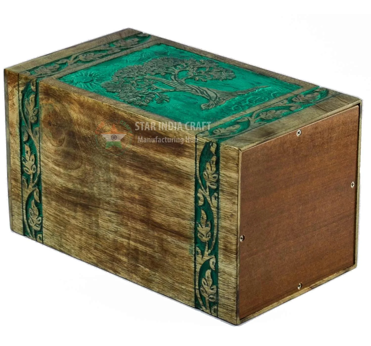 handcrafted wooden urns  Rosewood Tree of Life Cremation Wooden Urns for Human Ashes - Adult Large Urn for Ashes