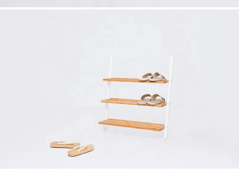 Factory Outlet bamboo shoe rack By the wall/ A shelf against a wall/2-tier utility bamboo shoe rack