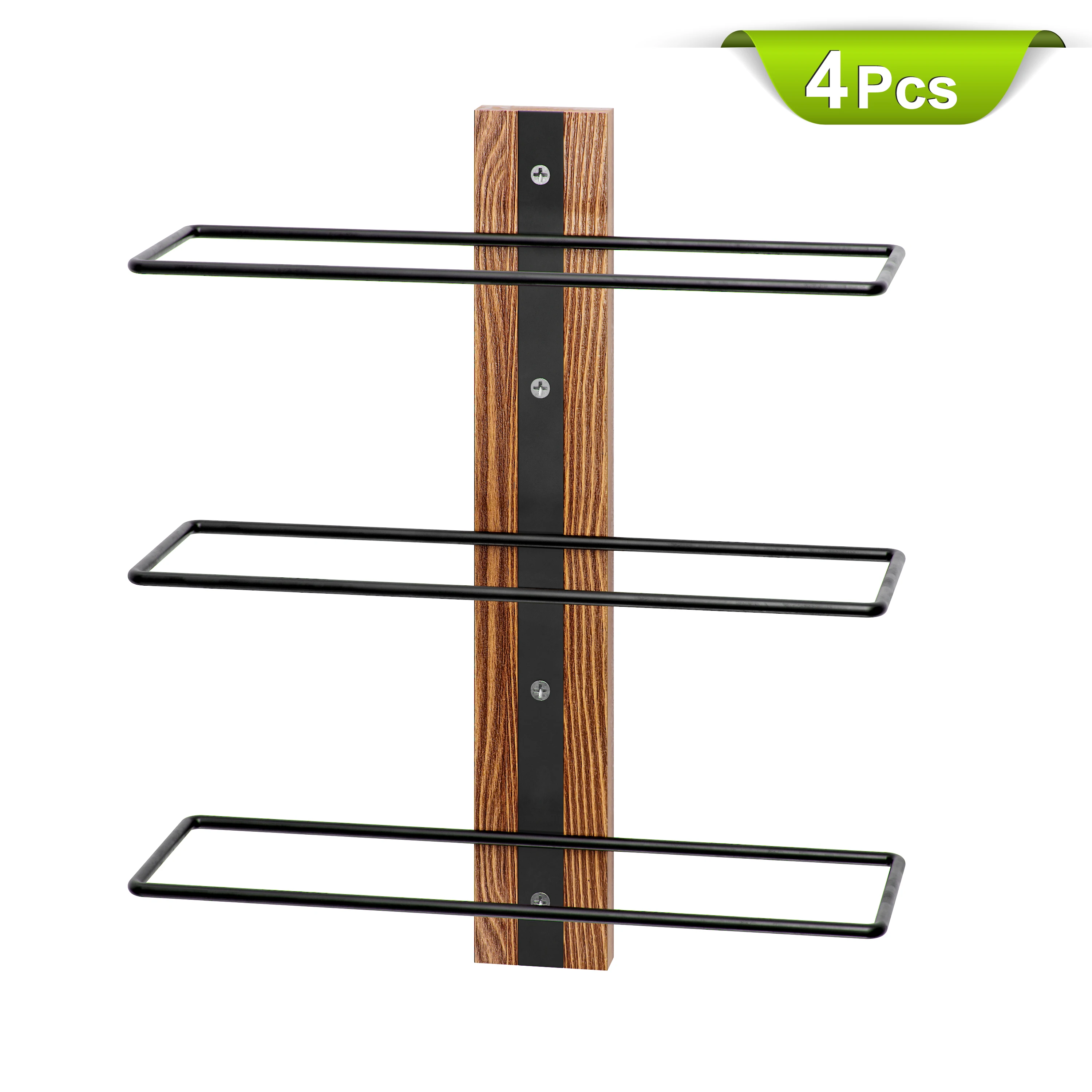 Vertical Wall Mounted Wood industrial Black floating Wine Decorative Organizer rack Household wine display rack wine holder