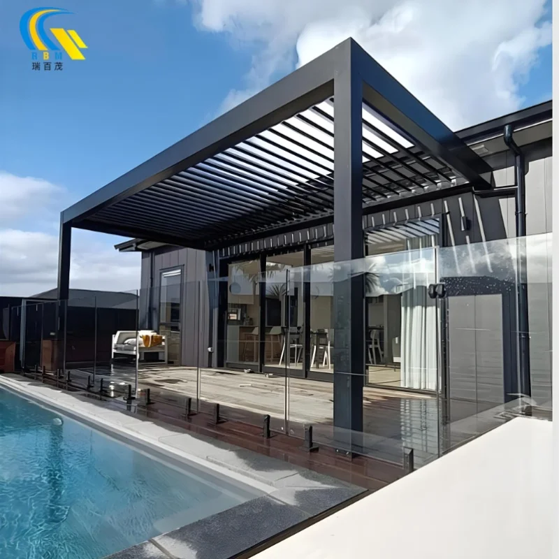 220 Model Aluminum Alloy Leisure Pavilion with Modern Energy-Saving Design for Outdoor Sun Shading and Rainproof Leisure Time