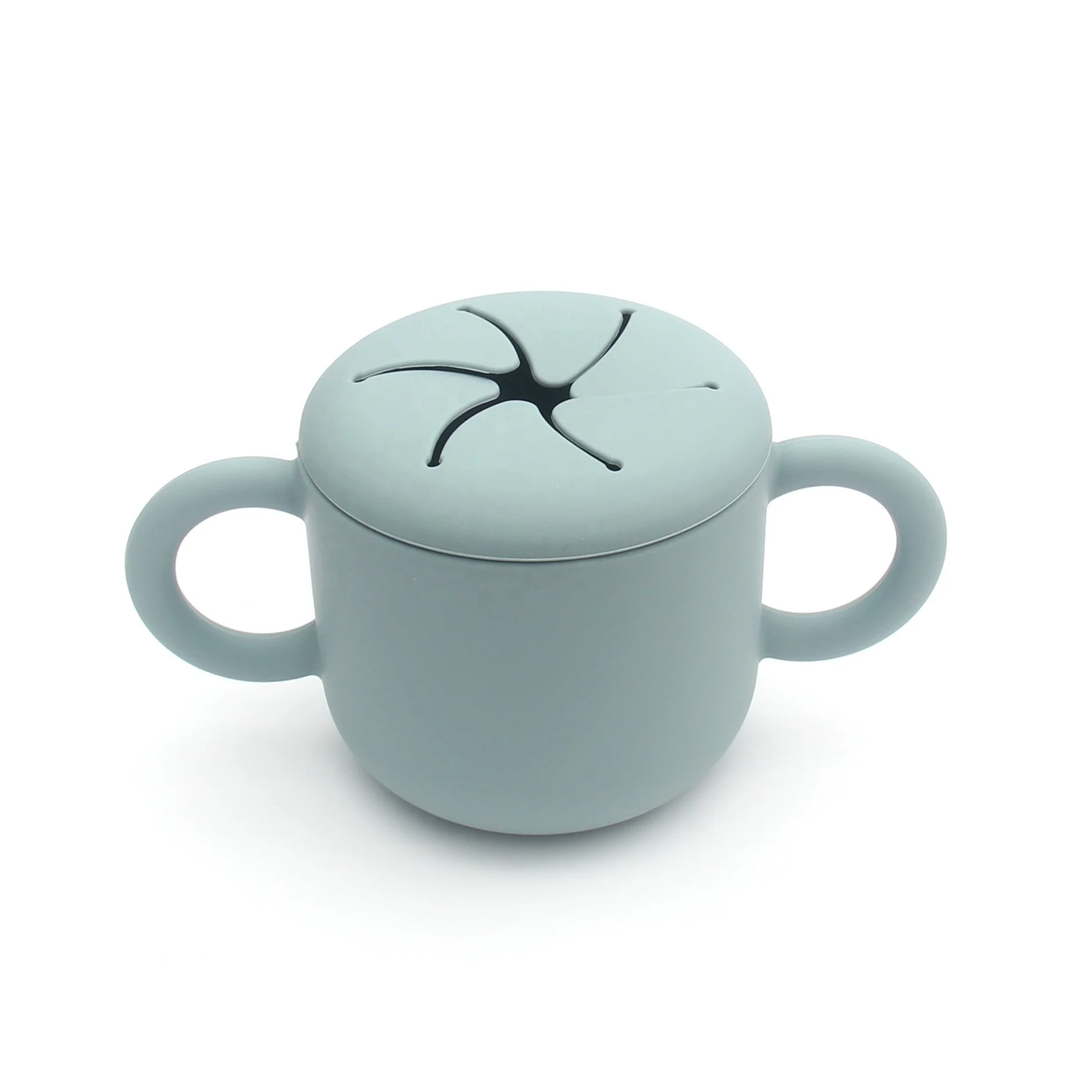 Kids Silicone Training Baby Sippy Cups for Baby Drinking with lids ODM OEM Snack Silicone Toddler Cup