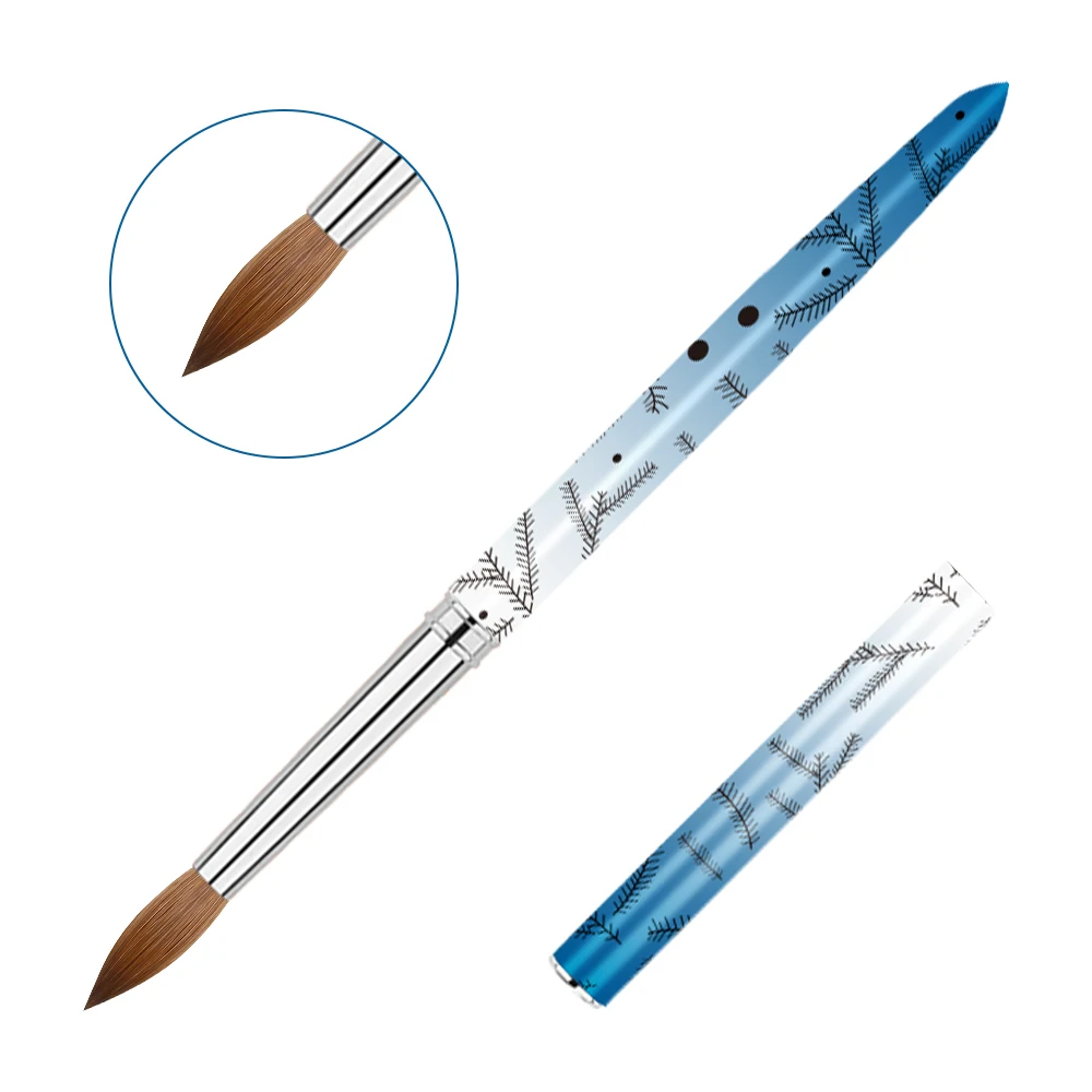 Custom Logo Hot Sale 100% Kolinsky Acrylic Nail Brushes Art Painting Drawing Tools Nail Art Brush Wholesale