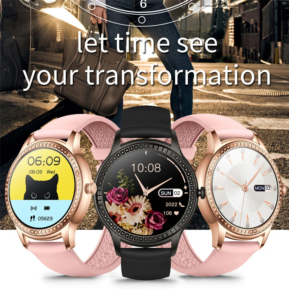 Smartwatch Women 2022 CF93 Smart Watch IP67 Waterproof 1.32 inch LCD Screen Relojes Inteligentes Round Smart Watch