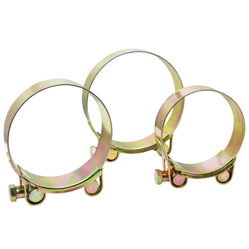 Yellow Galvanized Iron Heavy Duty Hose Clamp Single Bolt European Style Hose Clamp