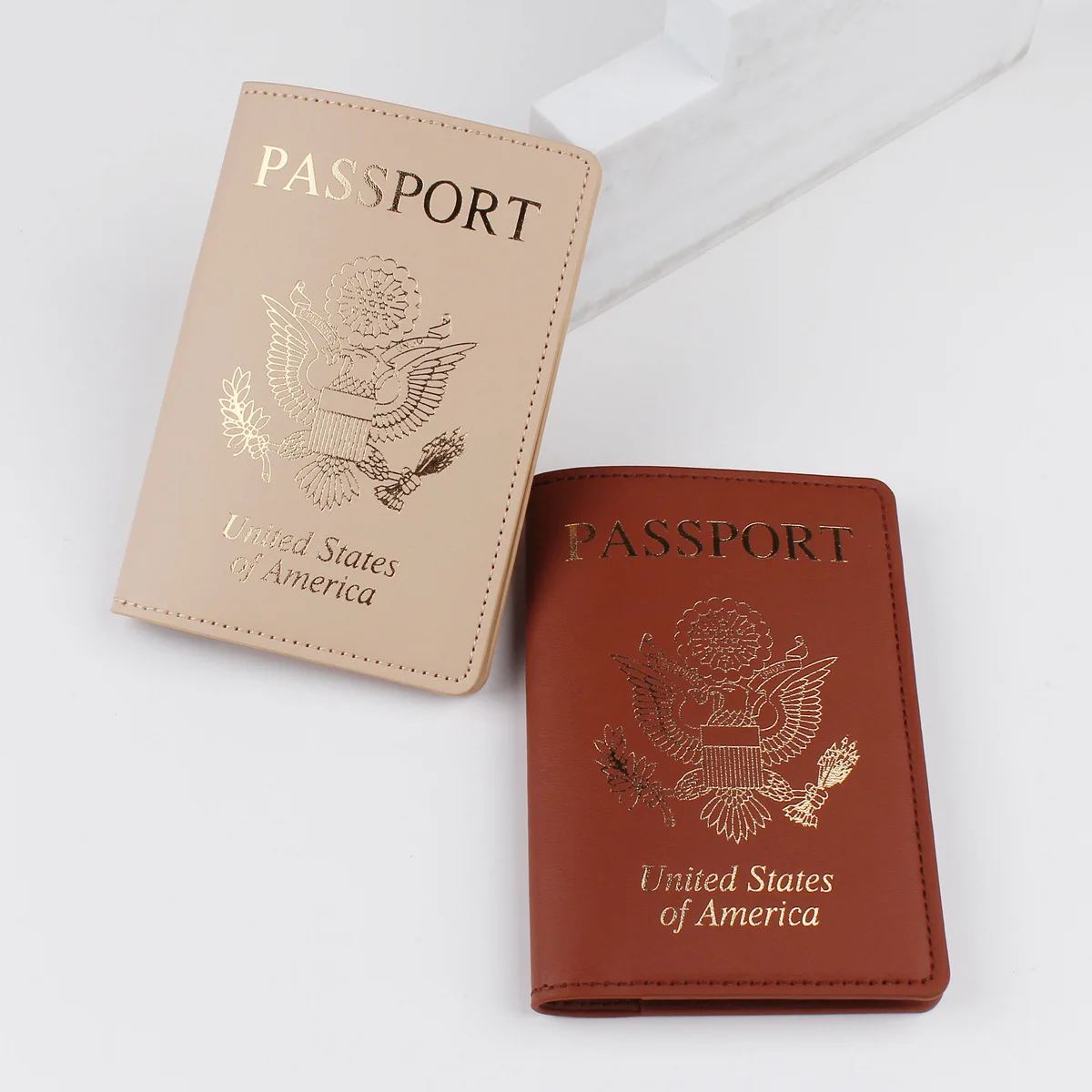 2024 new arrival USA passport Cover Pu Leather hot stamping travel passport bifold Wallets wholesale Passport Holder cover