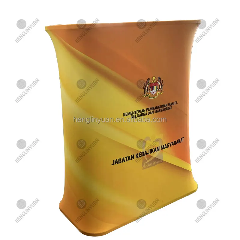 HLY Custom Pop Up Counter Foldable Trade Exhibition Counter Table Pop Up Booth Table