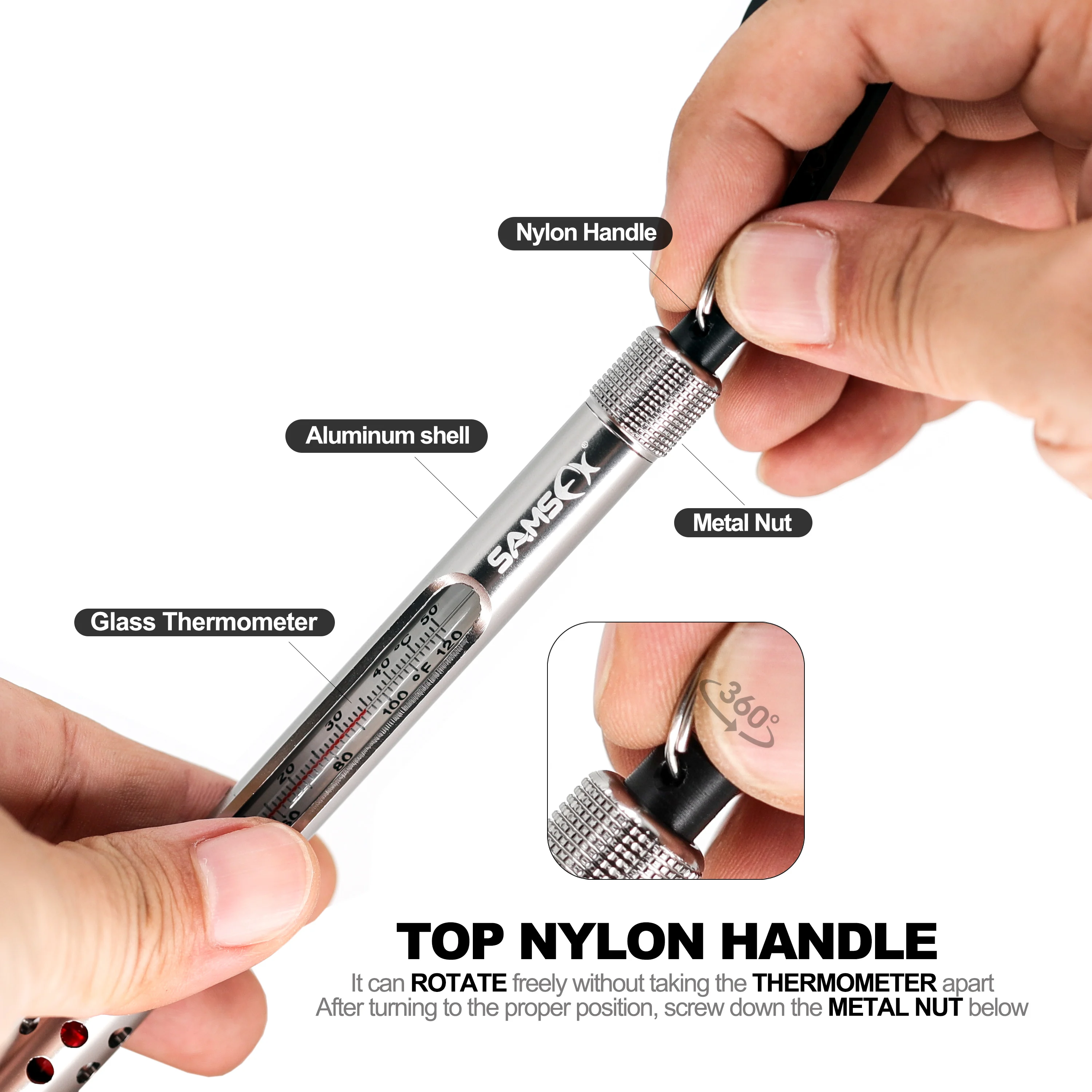 
SAMSFX 20-120 Fahrenheit/Celsius Fly Fishing Thermometer Assortment Fly Fishing Tools and Accessories 