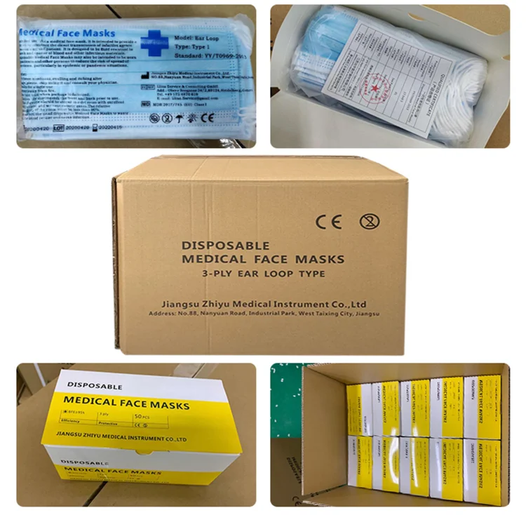 
Medical Face Mask 3ply non woven earloop flat type 