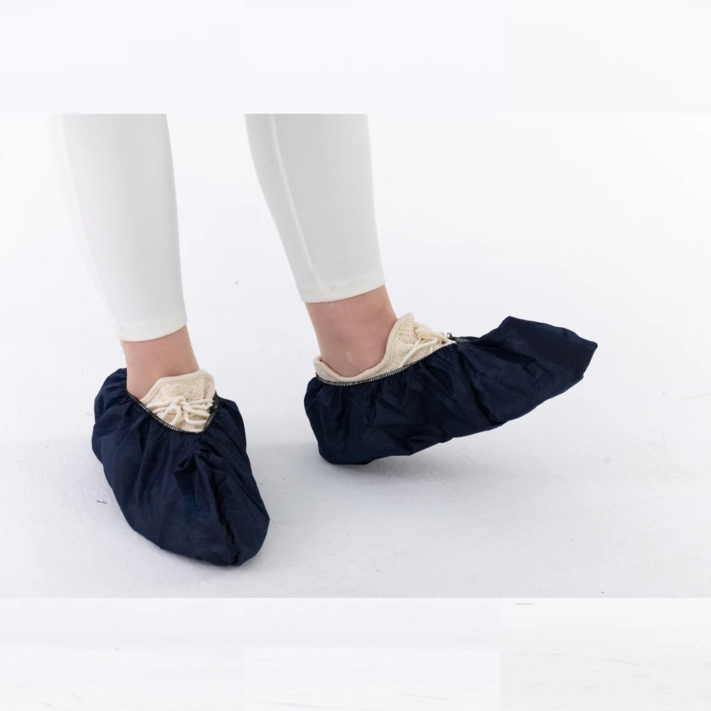 Black Non-slip Disposable Polypropylene Shoe Covers Free CE Medical Materials & Accessories 3 Years 40 Gsm Non Sterile Class I