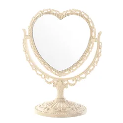 Makeup Mirror Heart Shaped Acrylic Single Makeup Mirror Home Bedroom Desktop  Transparent Base Cosmetic Mirror