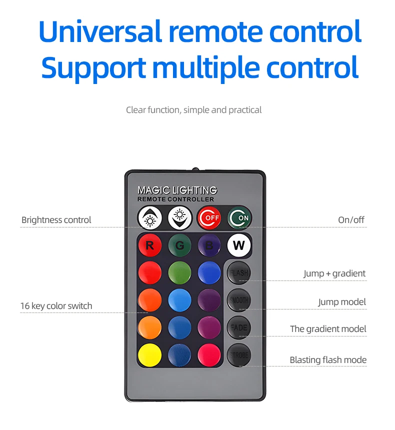 Hot Selling Dimming Multi-Color Smart LED RGB Bulb Remote Control Lighting RGB Lamp