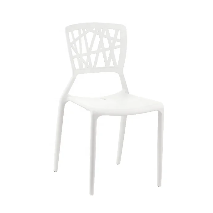 White Design Armless Restaurant Chair Polypropylene Quality Plastic Restaurants Chairs For Dining