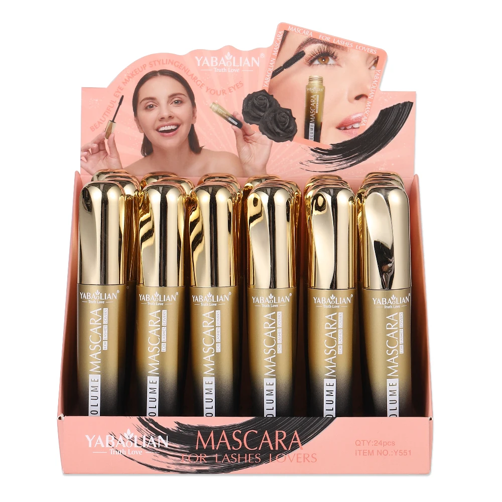 Customize Brand 4D Silk Fiber Lash Mascara Long Curling Volume Express Eyelashes Waterproof Liquid Eye Lashes Extension Mascara