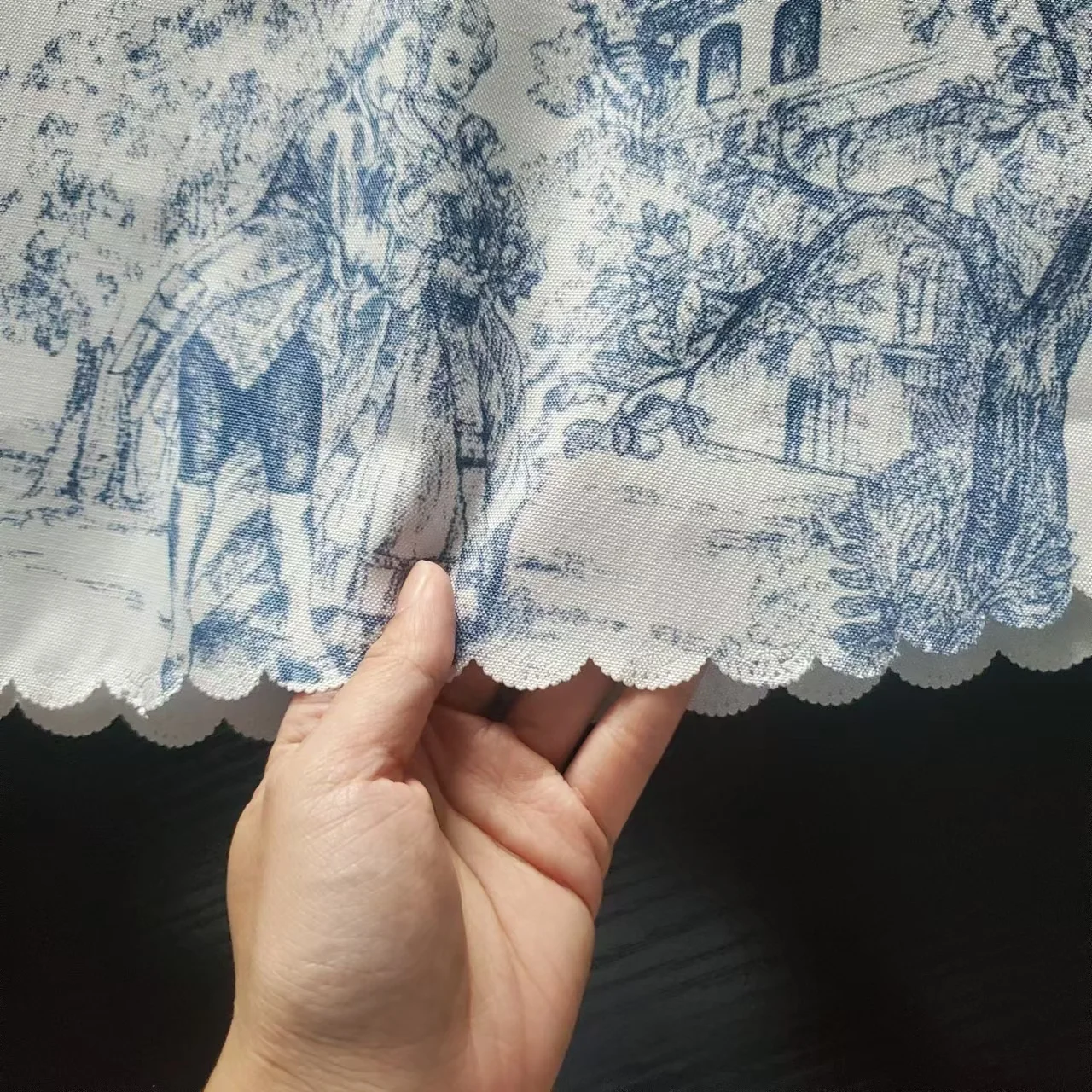 Ready to print polyester canvas fabric for toile de jouy table cloth napkins and other home textile clothing