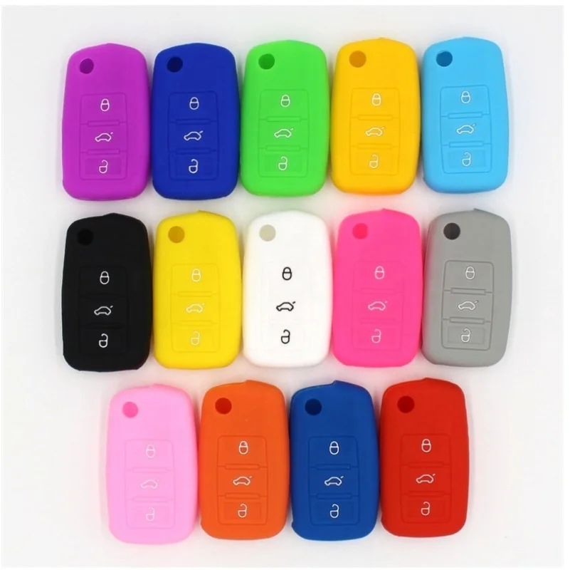 OEM Wholesale Car Key Case Colorful Soft Rubber Silicone Car Key Cover