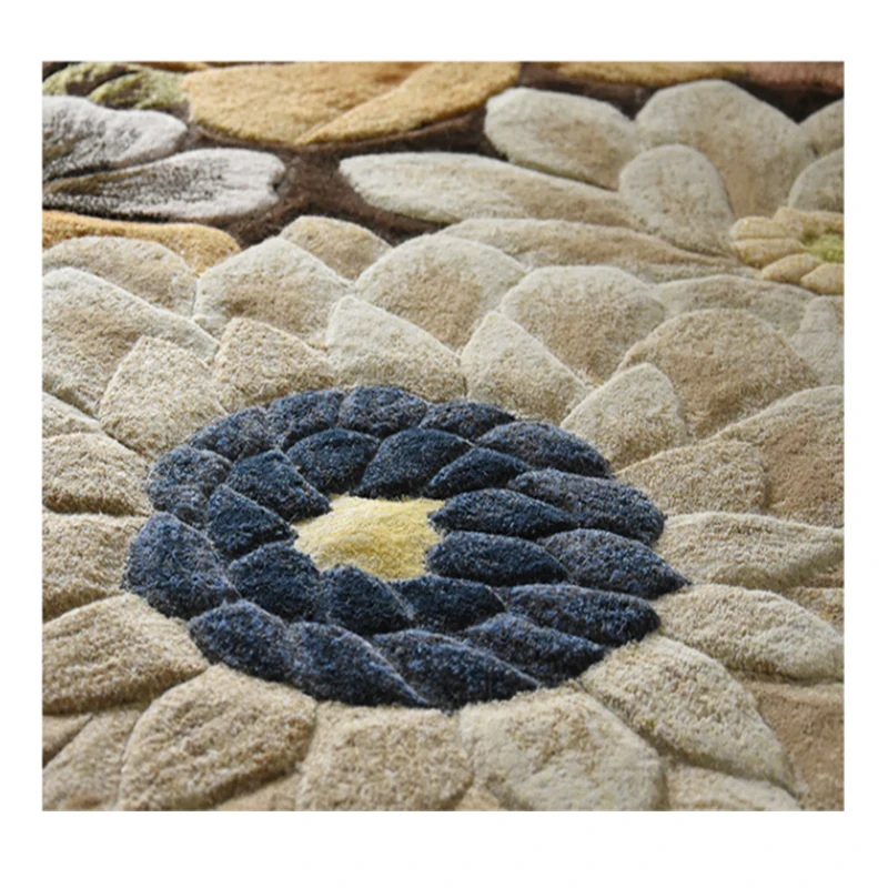 Modern Anti-Slip Flooring Bamboo Fiber Carpet100% Newzland Wool Hand tufted Carpet for Living Room.