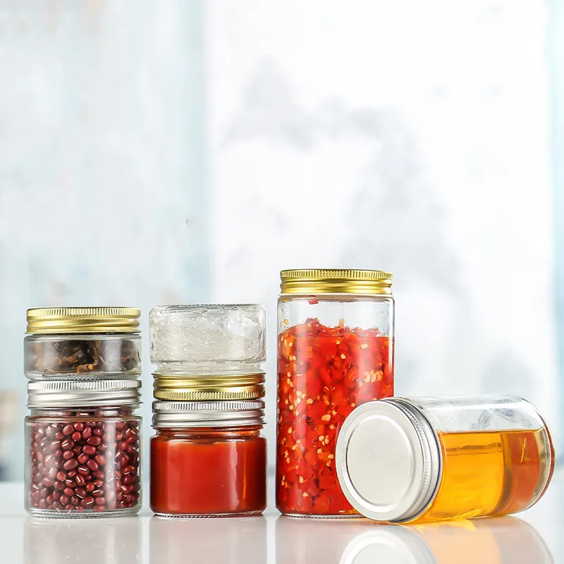 100ml 150ml 200Ml 250Ml 280ml 300Ml 350Ml 500Ml 1L Transparent Straight Sided Glass Jar For Wholesale