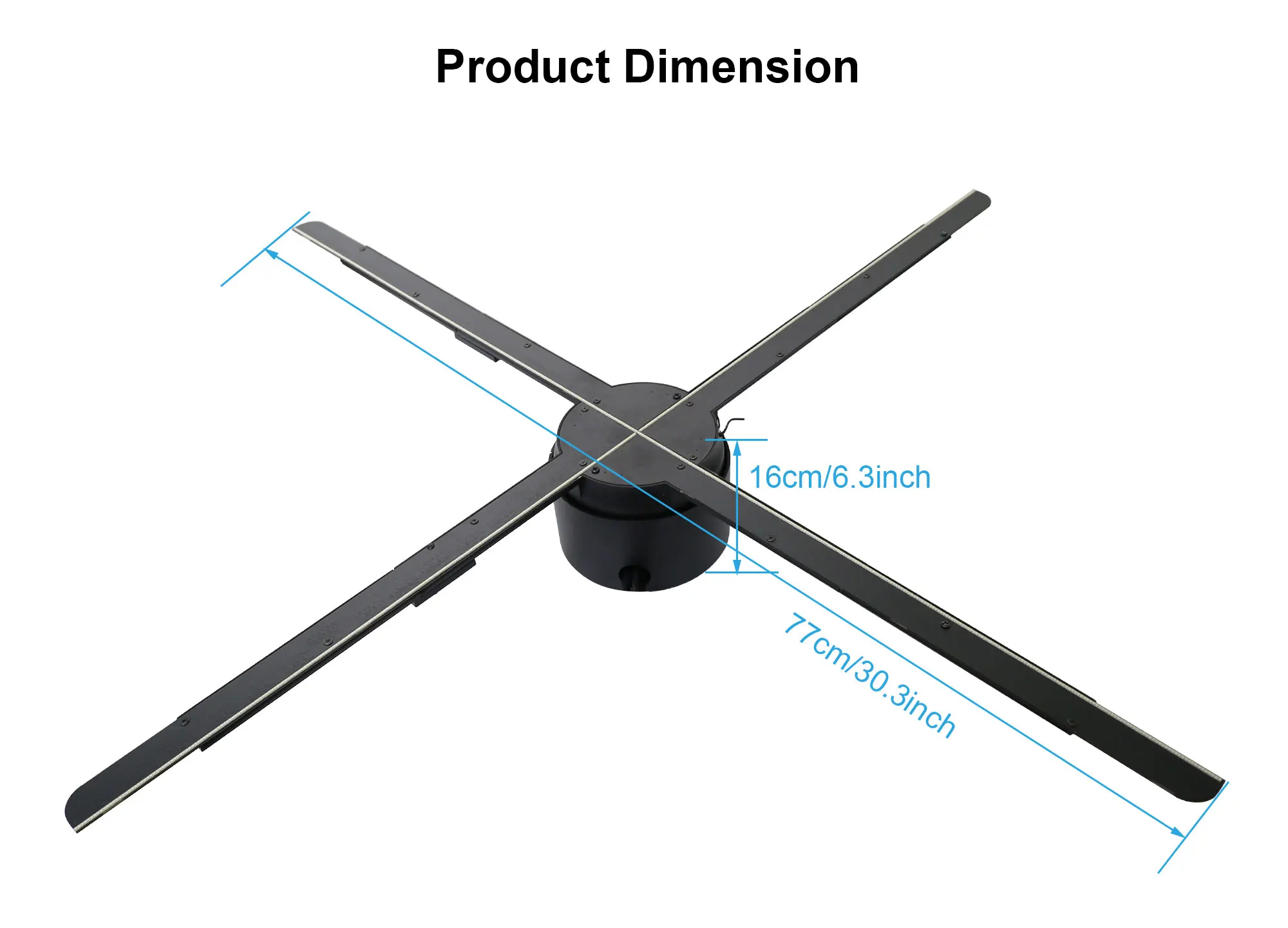 80Cm Ologramas 3D Display Hologram Fan With Ip65 Waterproof 3D Video Projector Holographic Device Hologram 3D Led Fan