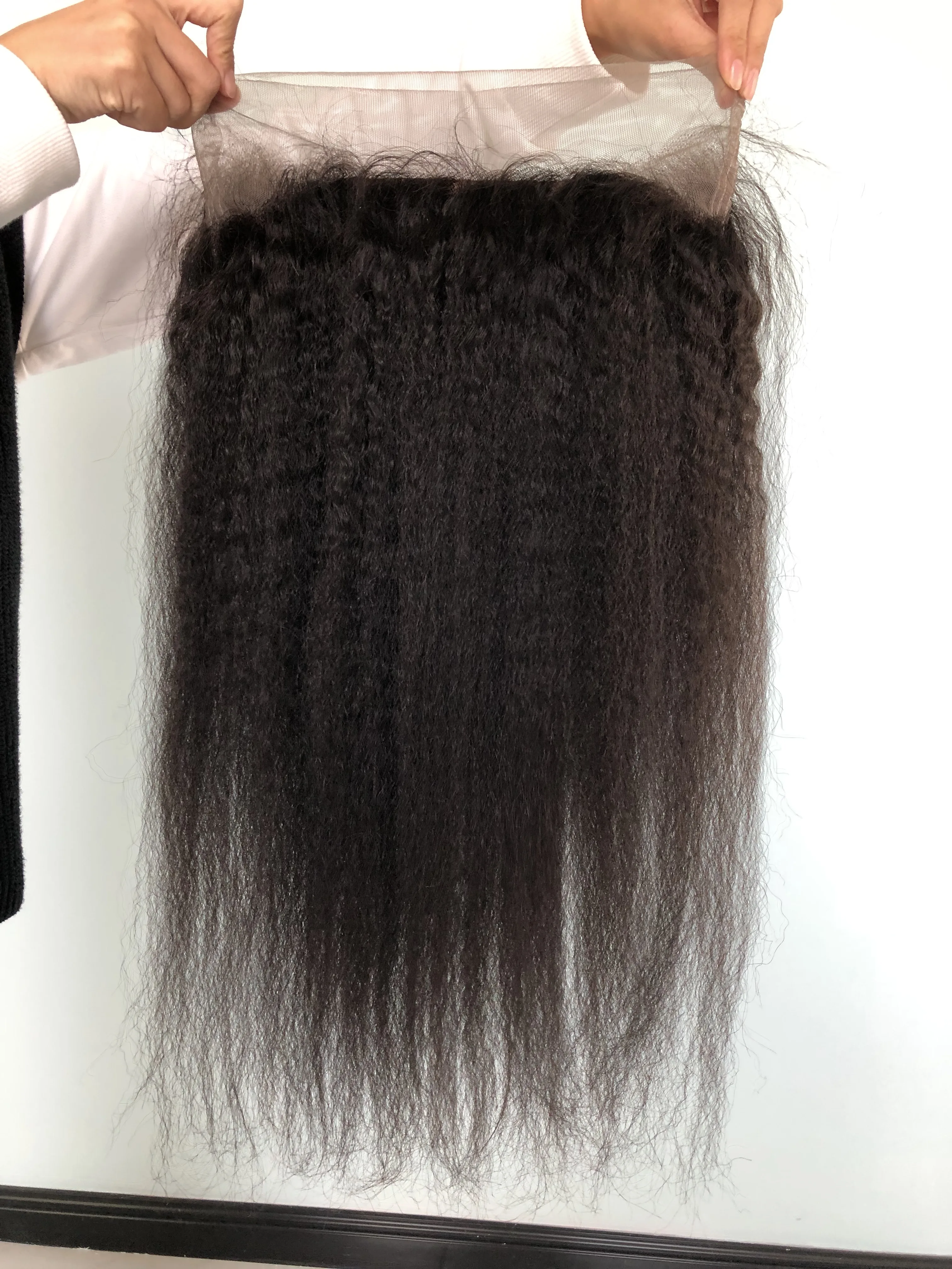 
Kinky Straight 360 Medium Brown Lace Frontal 10A Grade Virgin Brazilian Hair Lace Frontal Closure 