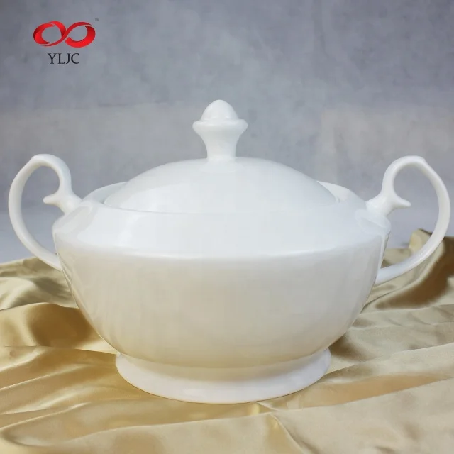 
Factory wholesale ceramic white porcelain soup tureen 
