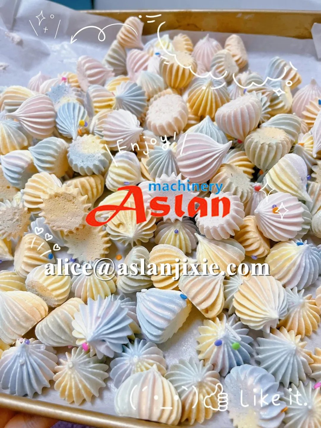 Sweet Manabitas automatic extruding machine/ Meringue cookies sugar filling machine