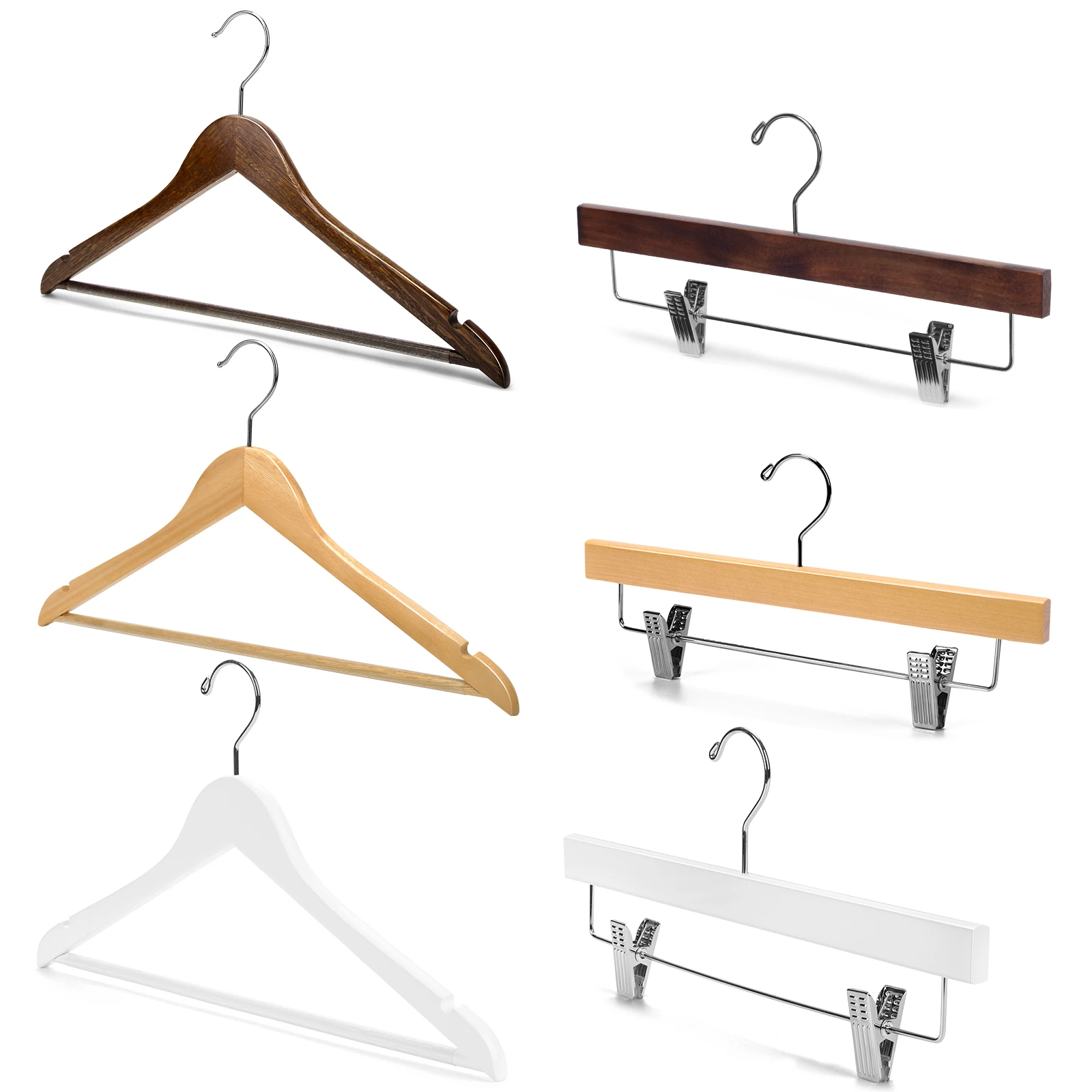 Factory Wholesale Wooden Coat Hanger Mens Laundry Shirt Pants Anti Theft Security Hotel Hangers