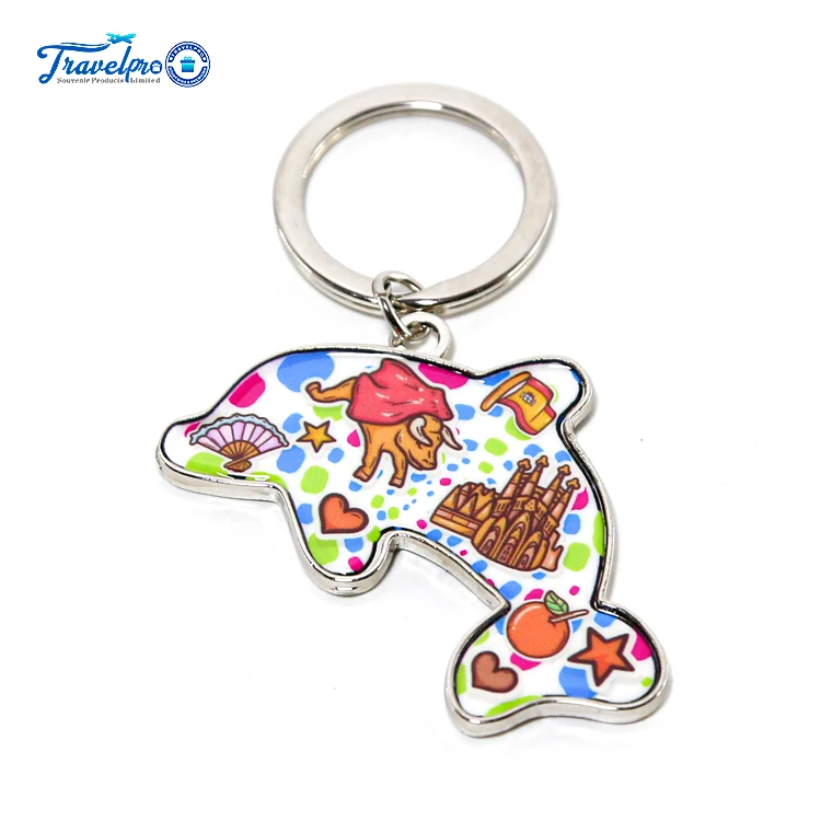 Travelpro Personalized Exquisite Metal Handicraft Dolphin Animal Style Key Chain Women Purse Ornament Key Ring