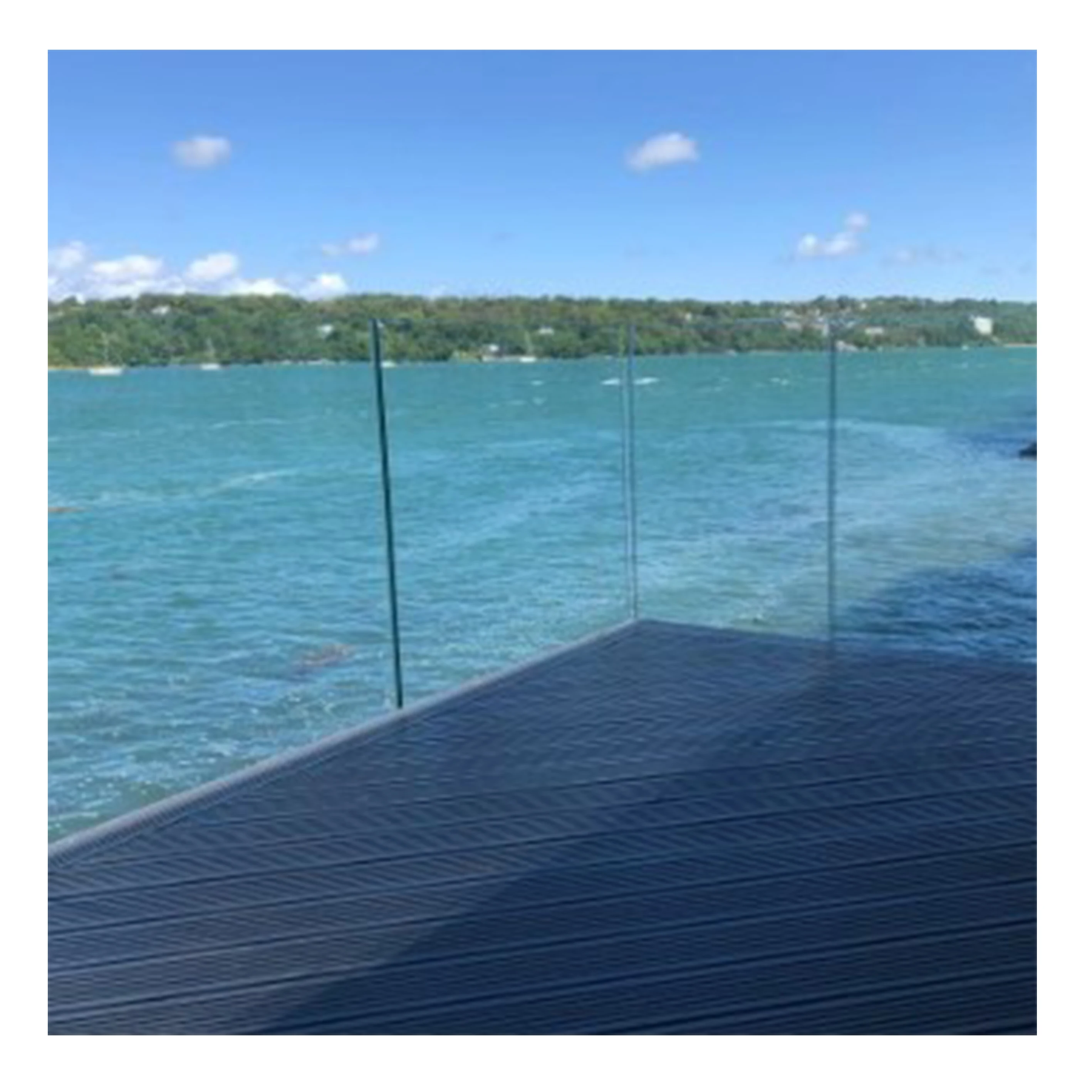 Wholesale Cheap Customized New Style outdoor Frameless Balustrade Balcony Railing Staircase Aluminum fence U Channel Glass Rail