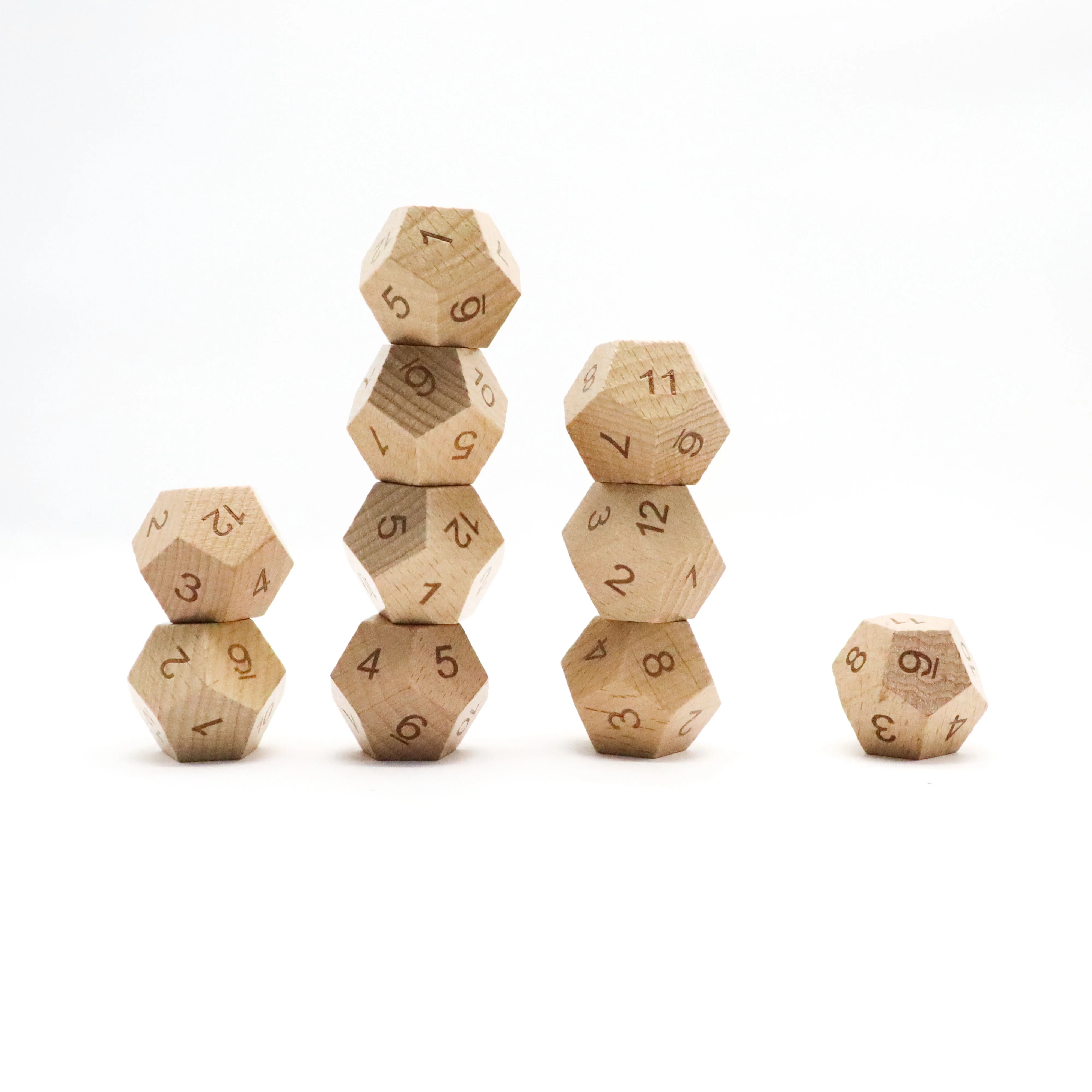 High quality custom polyhedral wooden dice for game 12 sided dice wood dice