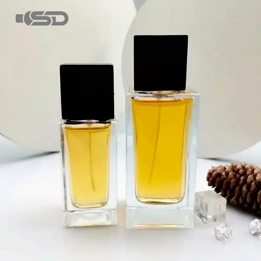 Manufacturer 100ml Rectangle 50ml Wooden Cap Perfume Spray Glass Bottle Manufacturer Spray Glass Bottle