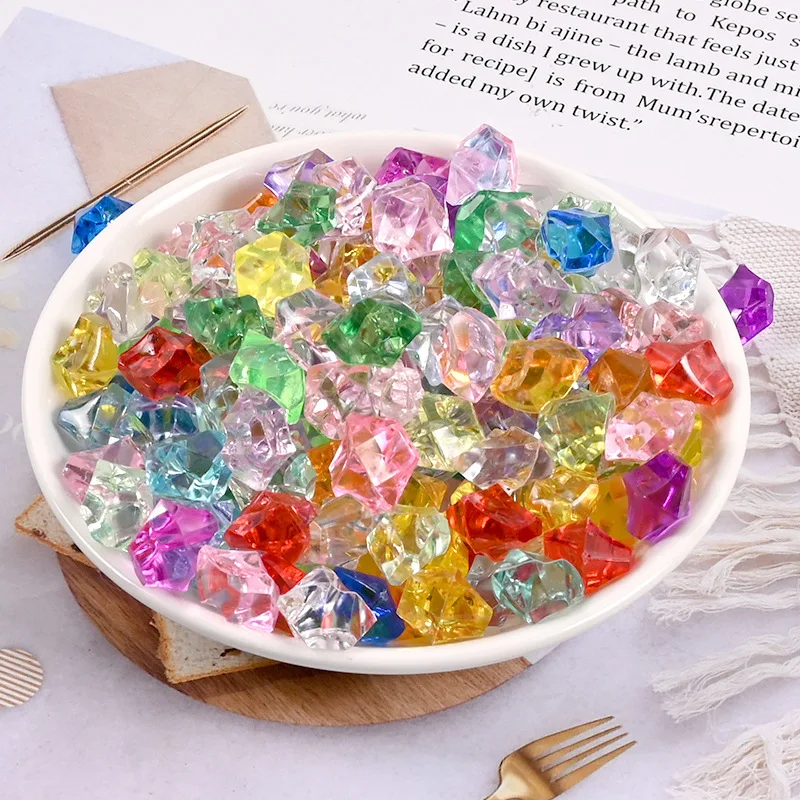 Clear Irregular Shape Beads Acrylic Stone Bead Simulation Ice Cube for Fish Aquarium Vase resin crafts Decoration