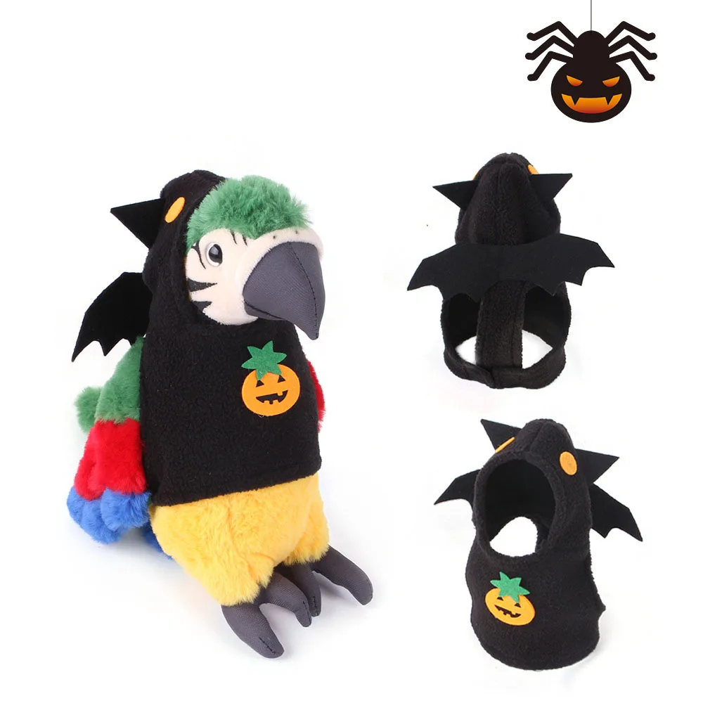 Bird Autumn and Winter Thick Warm Clothes Parrot Flying Suit Christmas Decorative Clothing Santa Costume with Hood