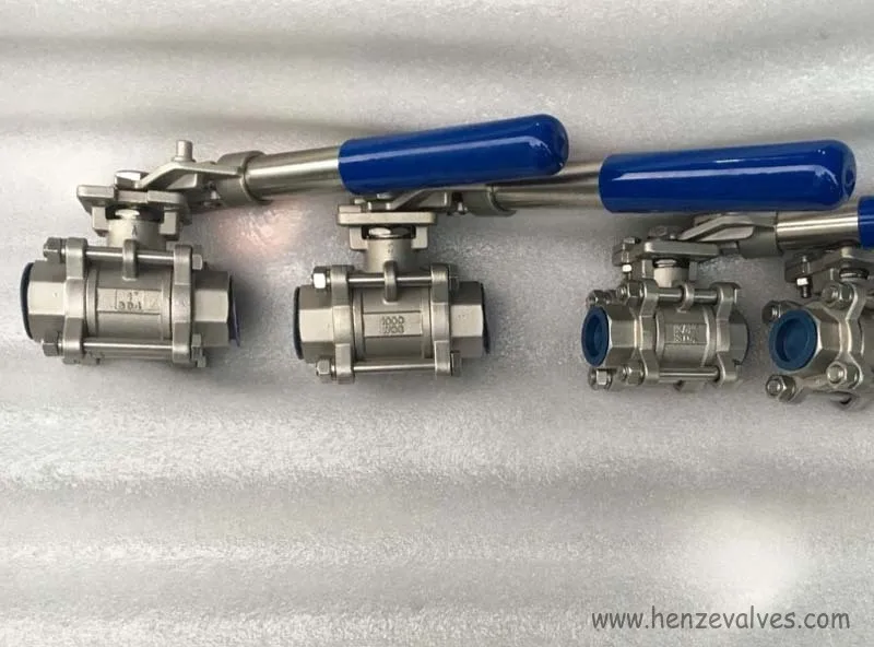 1000WOG Threaded Deadman Ball valve with spring return handle for self closing 2 or 3 piece body