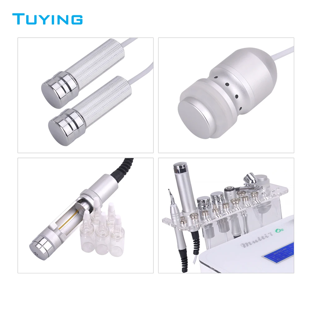 TUYING Skin Energy Activation Instrument 7 In 1 Oxygen Rf Cooling Dermabrasion Micro Current Facial Machine