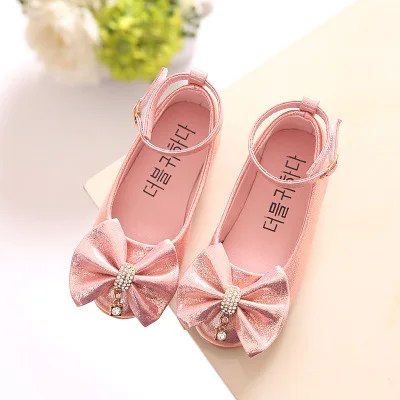 or11004h New Style Spring Summer Bowknot Baby Girl Shoes Leather Kids Shoes Flat Kids Footwear Children